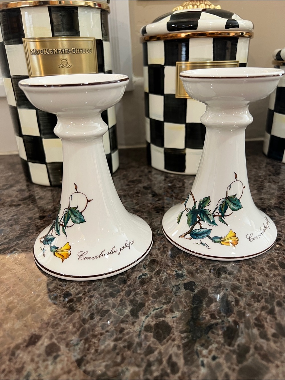 Villeroy & Boch Convolvulus Jalapa Floral Porcelain Candlesticks